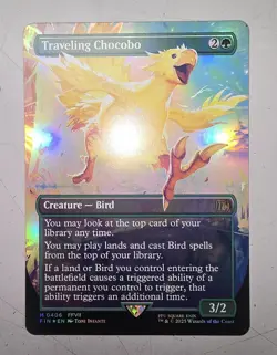 MTG - Final Fantasy - Traveling Chocobo (Borderless) #0406 - Near Mint Foil - Image 1