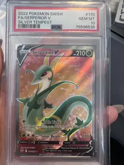 Pokemon TCG Serperior V (Full Art) Silver Tempest 170/195 Holo Ultra Rare PSA 10 - Image 1