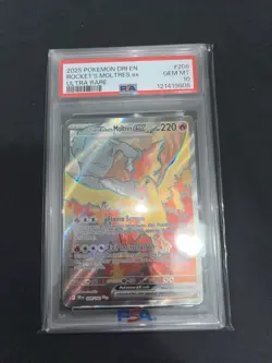 Pokemon PSA 10 Team Rocket's Moltres ex 208/182 Sv10: Destined Rivals Holo - Image 1
