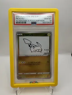 2021 Pokemon Yu Nagaba Japanese Pikachu #208 S-P - PSA 10 - Image 3