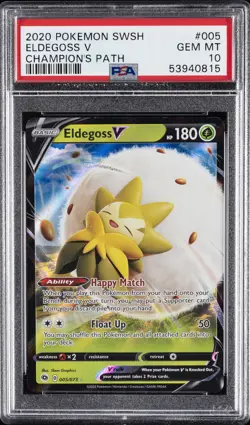 2020 POKEMON SWORD & SHIELD CHAMP'S PATH #005 ELDEGOSS V PSA 10 - Image 1