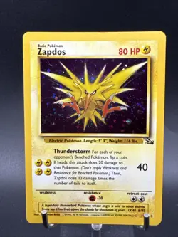 Zapdos 15/62 Fossil Thunderstorm Deck Exclusive Cosmos Holo Rare Pokemon SWIRL - Image 1