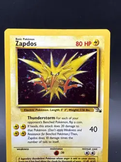 Zapdos 15/62 Fossil Thunderstorm Deck Exclusive Cosmos Holo Rare Pokemon SWIRL - Image 3