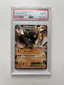 Pokemon Terrakion EX Black&White Dragons Exalted PSA 8 English LOW POP - Image 1