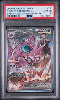 🪨 Rockets Nidoking SIR 233 Pokemon Destined Rivals PSA 10 GEM MINT English 🪨 - Image 1