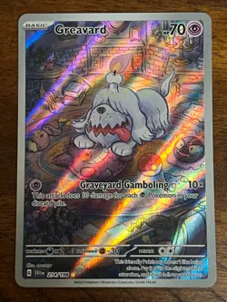 Pokemon! Greavard Illustration Rare - SV Base Set 214/198, Pack Fresh, Near Mint - Image 1
