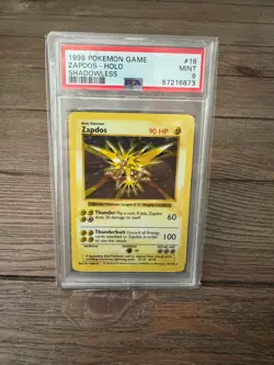 PSA 9 - Pokemon ZAPDOS 16/102 - SHADOWLESS BASE SET - Holo MINT - Image 1