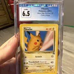 Pokemon Pikachu #26 Black Star Promos CGC 6.5 NM/Mint - Image 1