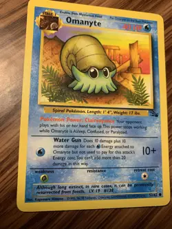 Omanyte 52/62 Fossil Pokemon TCG 1999 Card Common - Image 4