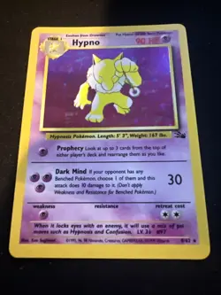 Pokemon TCG Hypno Fossil Holo Card 8/62 Unlimited Rare MP Condition - Image 1