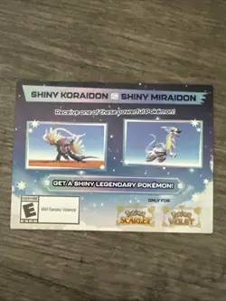 Pokemon GameStop Shiny Miraidon Koraidon Code Promo Unscratched Card - Image 1