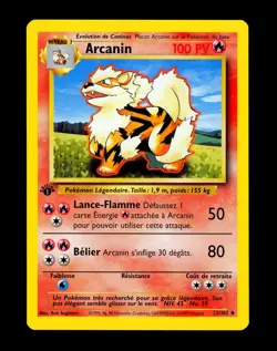1999 Pokemon ARCANINE Base Set 1ST EDITION Non Holo FRENCH Card 23/102 WotC NM - Image 1