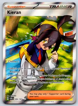 Kieran - Full Art - Twilight Masquerade TWM 206/167 Ultra Rare Pokemon Card - Image 1