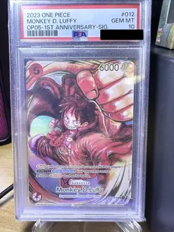 PSA 10 Luffy ST01-012 OP-05 Eiichiro Oda signed - One Piece Card ENGLISH TCG - Image 1