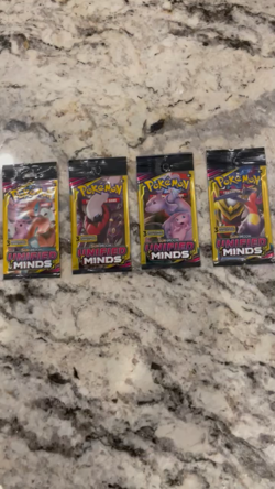 Pokemon Sun & Moon Unified Minds (4) 3-Card Booster Packs Art Set 2019 Sealed - Image 2