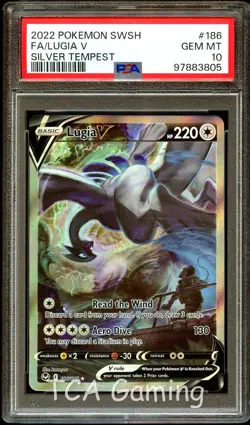 PSA 10 GEM MINT Lugia V 186/195 ALTERNATE ART Silver Tempest Pokemon Card 805 - Image 1