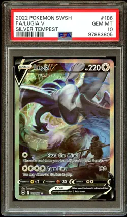 PSA 10 GEM MINT Lugia V 186/195 ALTERNATE ART Silver Tempest Pokemon Card 805 - Image 2