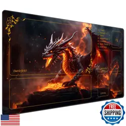 DEGDFSGR MTG Playmat with Zones - 24 x 14 inches, Non-Slip Rubber Base Comman - Image 1