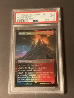 MAGIC: THE GATHERING TALES OF MIDDLE-EARTH SHOWCASE-FOIL #343 MOUNT DOOM PSA 9 - Image 1