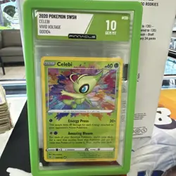 Celebi 2020 No. 9 Pokemon Vivid Voltage- Amazing Rare “Crowned Gem 10” - Image 1
