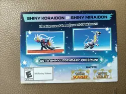 Shiny Miraidon Koraidon Code GameStop Pokemon Promo NM Not Scratched - Image 1