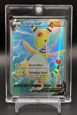 2020 Pokemon Sword & Shield Vivid Voltage Ultra Rare V #171 Ampharos Holo TCG - Image 1