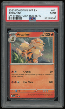 2023 POKEMON BLACK STAR PROMO SVP 011 ARCANINE PSA 9 **HOL0 SWIRL** - Image 1