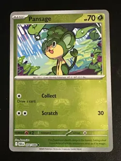 Pansage 004/086 Pokemon Black Bolt Master Ball Reverse Holo NM - Image 1