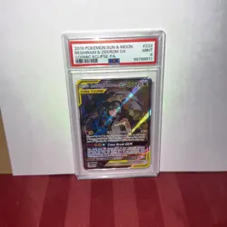 Pokemon Reshiram & Zekrom GX Cosmic Eclipse Full Art #222 PSA 9 - Image 1