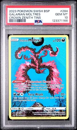 (PSA 10) Pokemon: Crown Zenith - Galarian Moltres #SWSH284 [Full Art/Promo] - Image 1