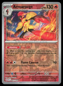 Armarouge 041/198 Reverse Holo Rare Pokemon Scarlet & Violet LP - Image 1