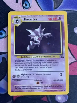 Haunter - 6/62 Fossil Unlimited Holo Rare Pokemon - MP - Image 1