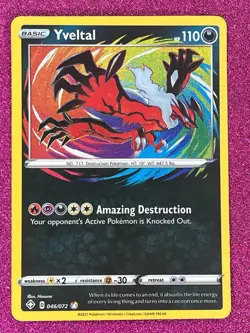 Pokemon TCG Yveltal Shining Fates 046/072 Holo Amazing Rare Sword Shield 2021 NM - Image 1