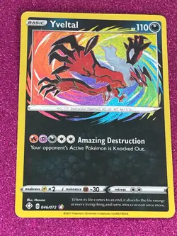 Pokemon TCG Yveltal Shining Fates 046/072 Holo Amazing Rare Sword Shield 2021 NM - Image 2