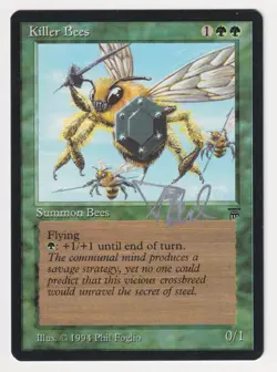Silver Signed Killer Bees LP Legends English Artist Phil Foglio 1994 MTG Magic! - Image 1