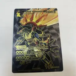 M Hybrid Typhlosion EX Black Foil Fan Art Card Hp5000 Hybrid Pokemon 🔥🔥🔥 - Image 1