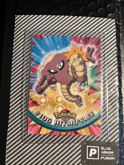 2000 Topps Pokemon Card Hitmonlee #106 TV Animation Edition Series 2 Blue Logo - Image 1