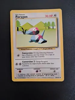 Pokemon Porygon 039/102 Base Set Regular Trading Card Game - Image 1