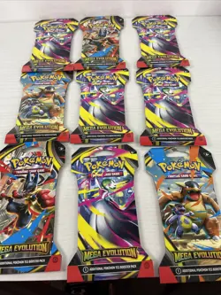Mega Evolution Sleeved Booster Packs Sealed Packs 9 Included New Pokemon Cards - Image 1