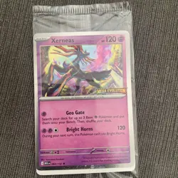 Pokemon Xerneas Trading Card Holo 064/122 Mega Evolutions Stamp In Package - Image 1