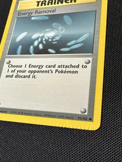 Pokemon Crimp Error Energy Removal Base Set Rare Pokemon Card Error - Image 4