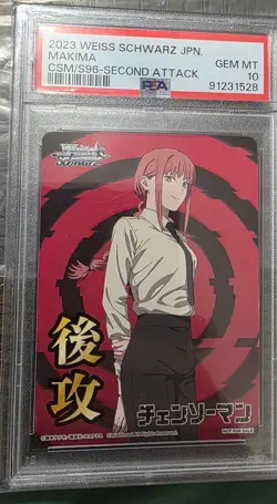 2023 WEISS SCHWARZ JPN CHAINSAW MAN SECOND ATTACK CARD MAKIMA PSA 10 - Image 1