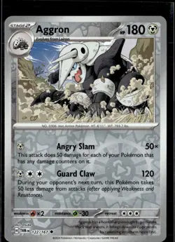 Pokemon Aggron 122/167 Twilight Masquerade Reverse Holo Uncommon 2 Card Lot - Image 1