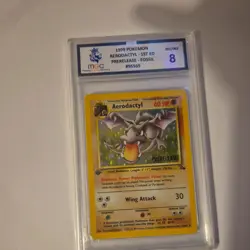 Aerodactyl Holo 1/62 1st Edition Fossil Prerelease MGC 8 NM-MT Pokemon Card - Image 1