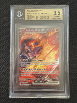 Pokemon TCG Team Rockets Moltres EX Destined Rivals Card 229/182 Gem MT BGS 9.5 - Image 1