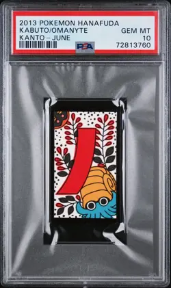 Pokemon Omanyte & Kabuto Rare Pokemon Hanafuda Card TCG - PSA 10 Gem Mint - Image 1