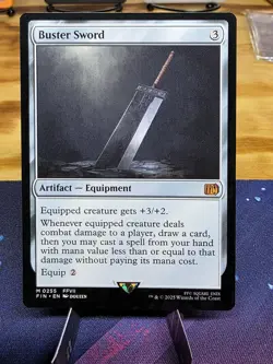 Buster Sword Final Fantasy Card #255 Regular Finish, Magic the Gathering - Image 1