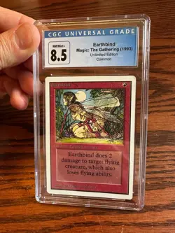 MTG Unlimited Earthbind CGC 8.5 Quinton Hoover 1993 Magic the Gathering - Image 1