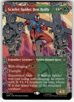 SCARLET SPIDER, BEN REILLY (BORDERLESS) #214 (RARE) MTG MARVEL'S SPIDER-MAN - Image 1