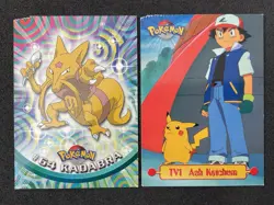 Pokemon Topps CRIMP ERROR Blue Back Kadabra Ash Ketchum **MP** 1999 - Image 1